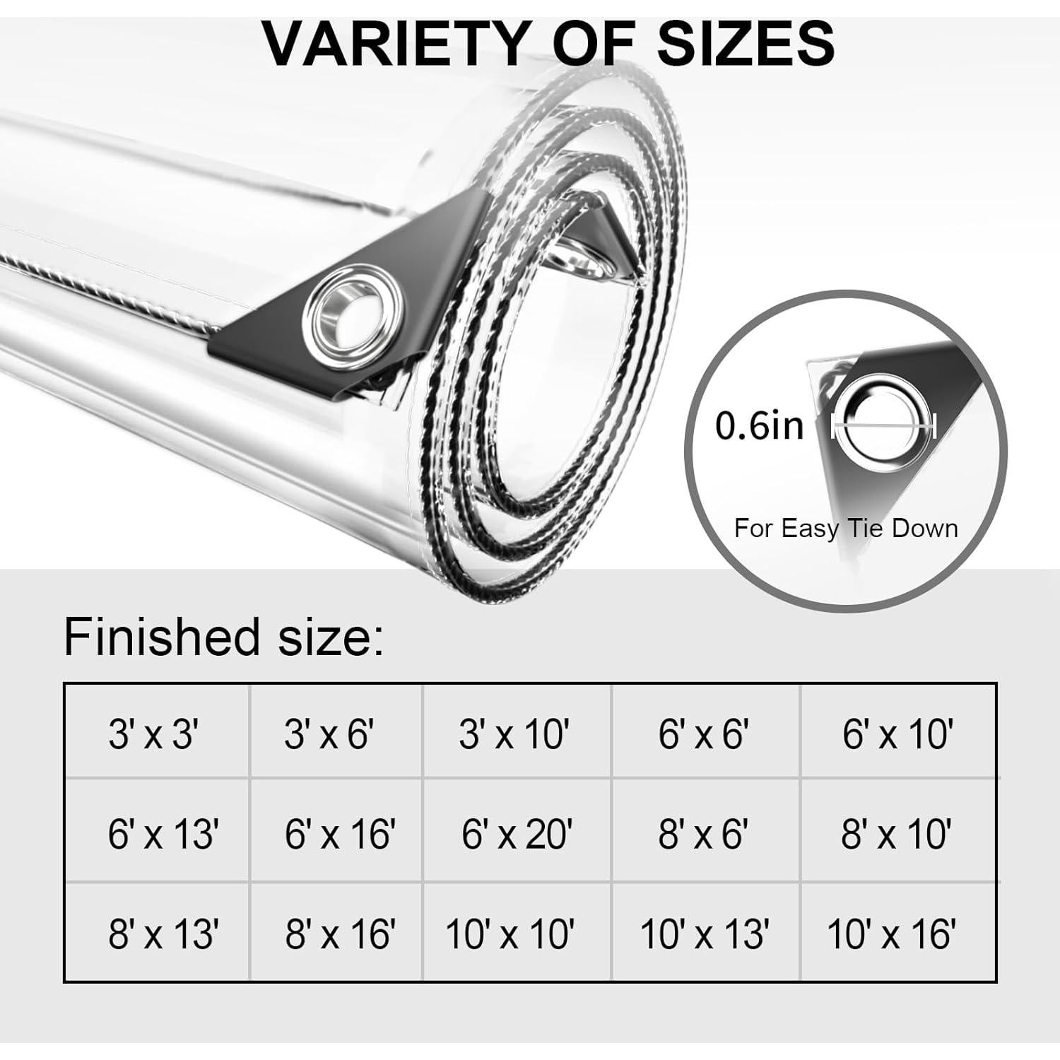 Lona Impermeable Transparente TEENKON 0.91x1.83m 11.8 Mil