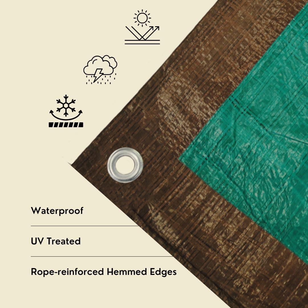 Lona Impermeable TARP SUPPLY Inc. 1.83m x 2.44m Marrón/Verde