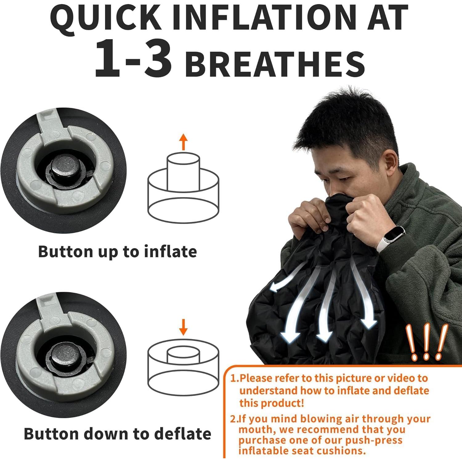 Cojín de Aire Inflable Eulant 2 Pack Negro - Ligero y Portátil