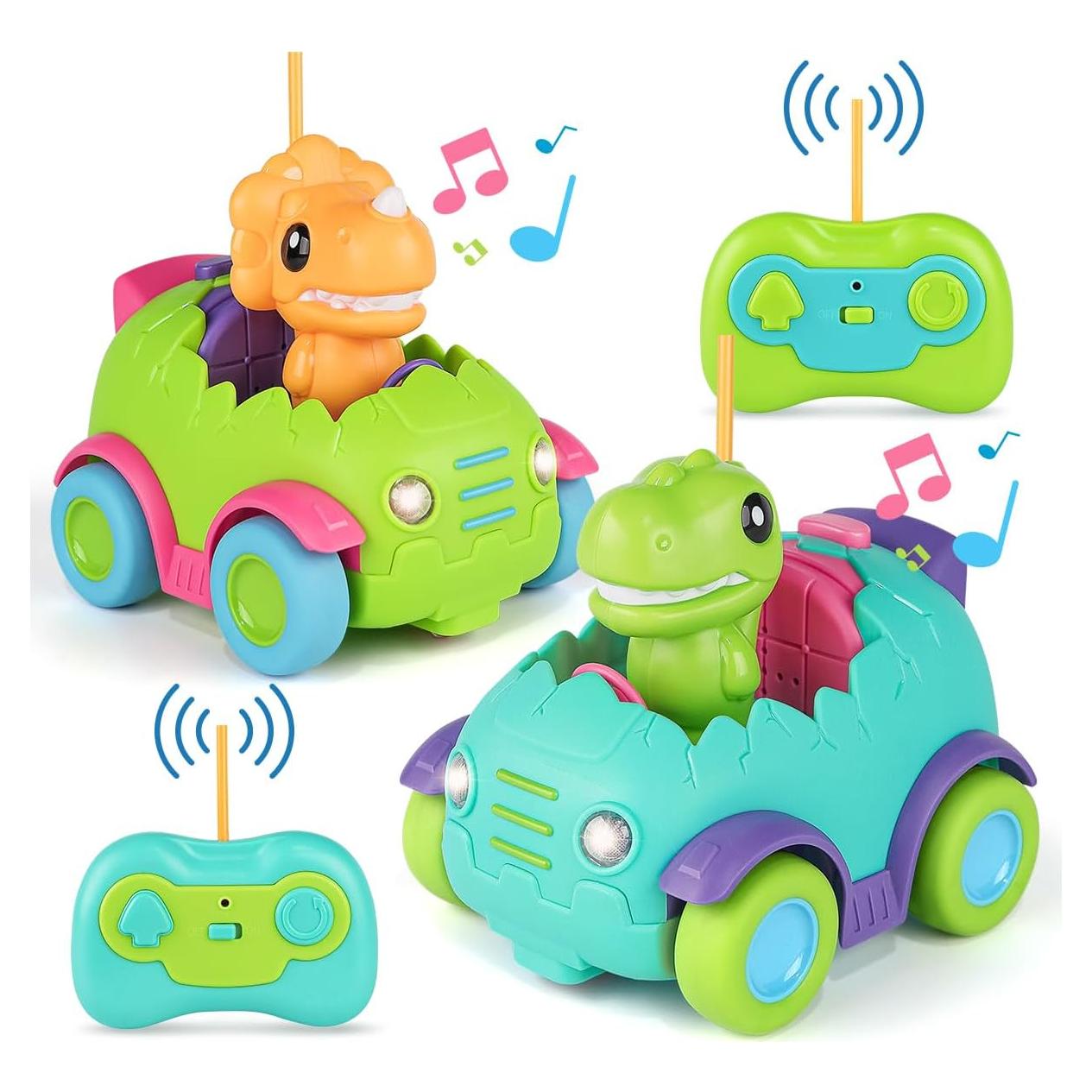 Coche RC Nueplay T-Rex y Triceratops para Niños 2-5 Años