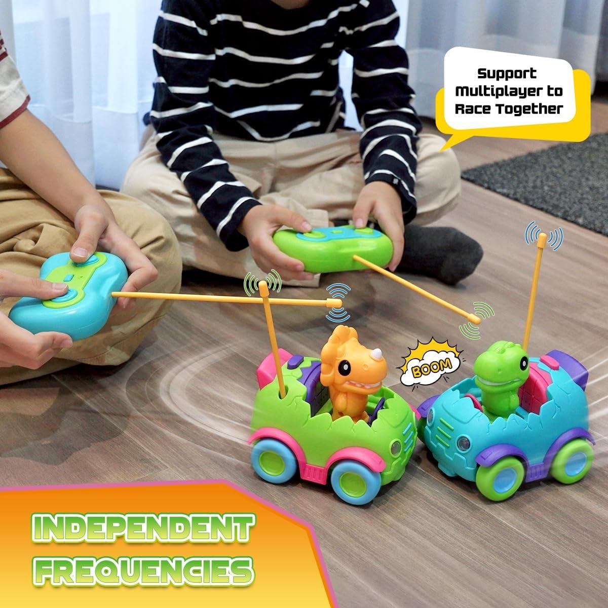 Coche RC Nueplay T-Rex y Triceratops para Niños 2-5 Años