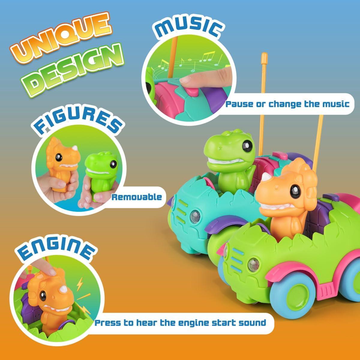 Coche RC Nueplay T-Rex y Triceratops para Niños 2-5 Años