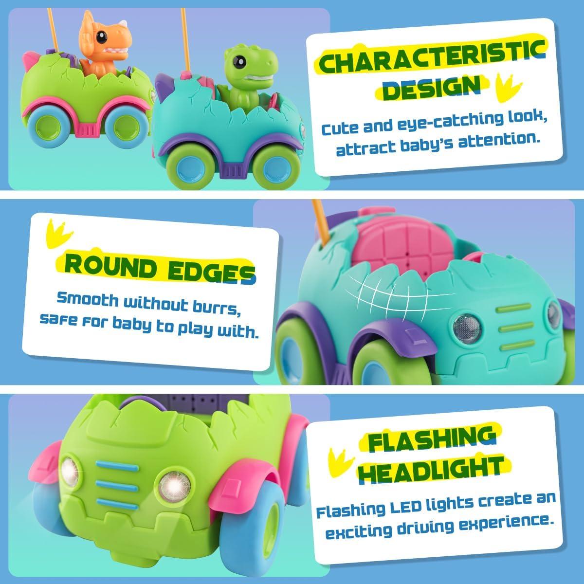 Coche RC Nueplay T-Rex y Triceratops para Niños 2-5 Años