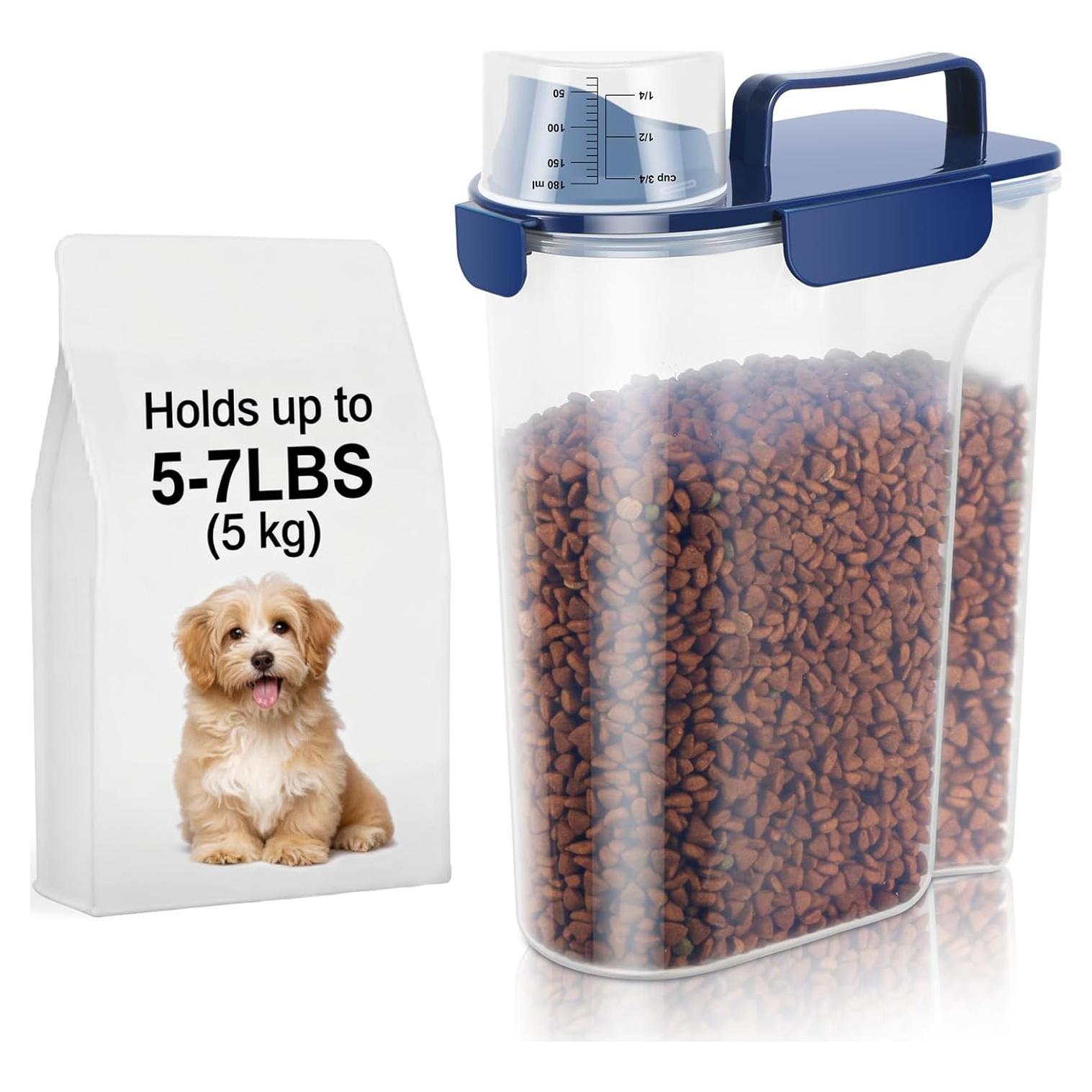 Contenedor Hermético de Comida para Mascotas 5L LEAWALK Azul
