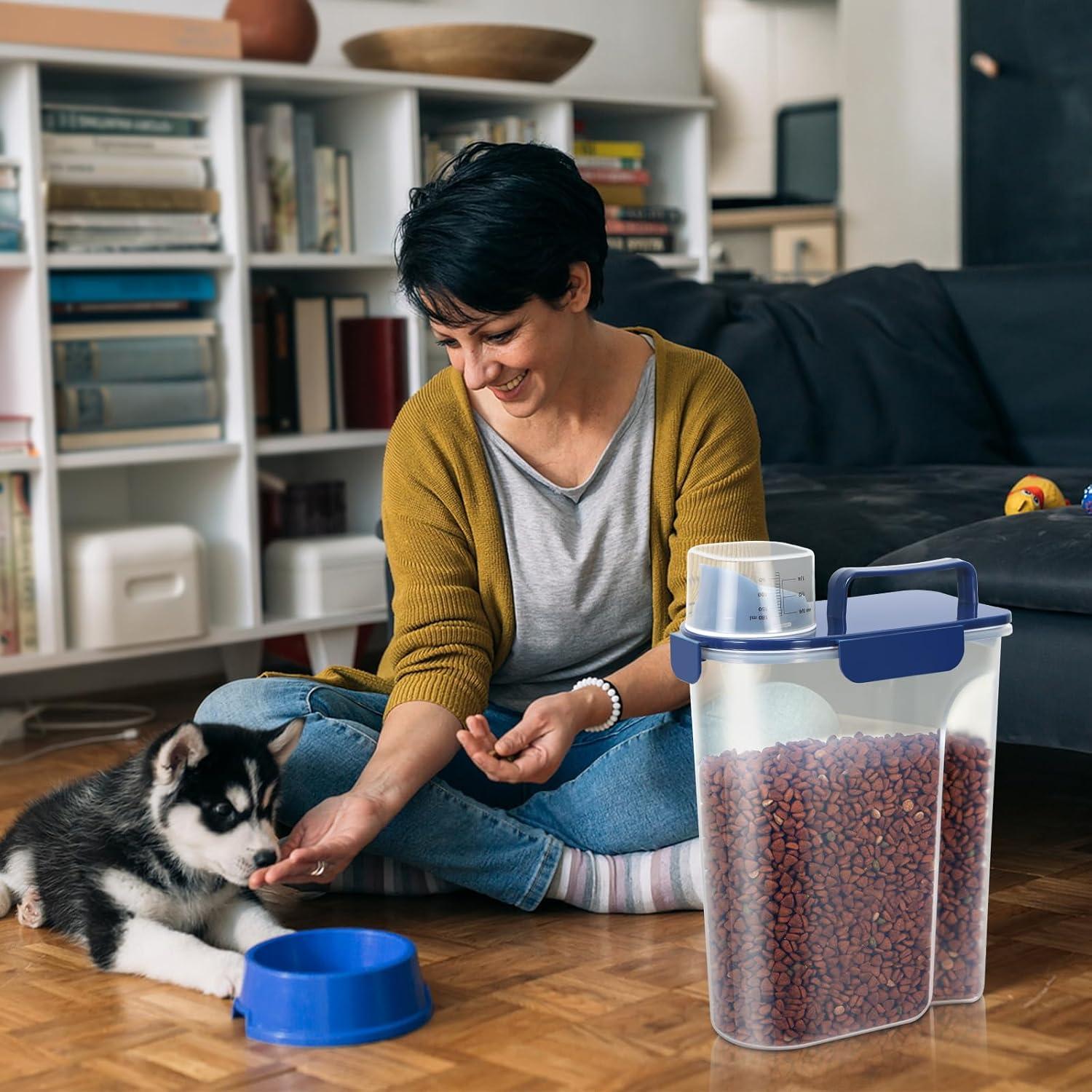 Contenedor Hermético de Comida para Mascotas 5L LEAWALK Azul