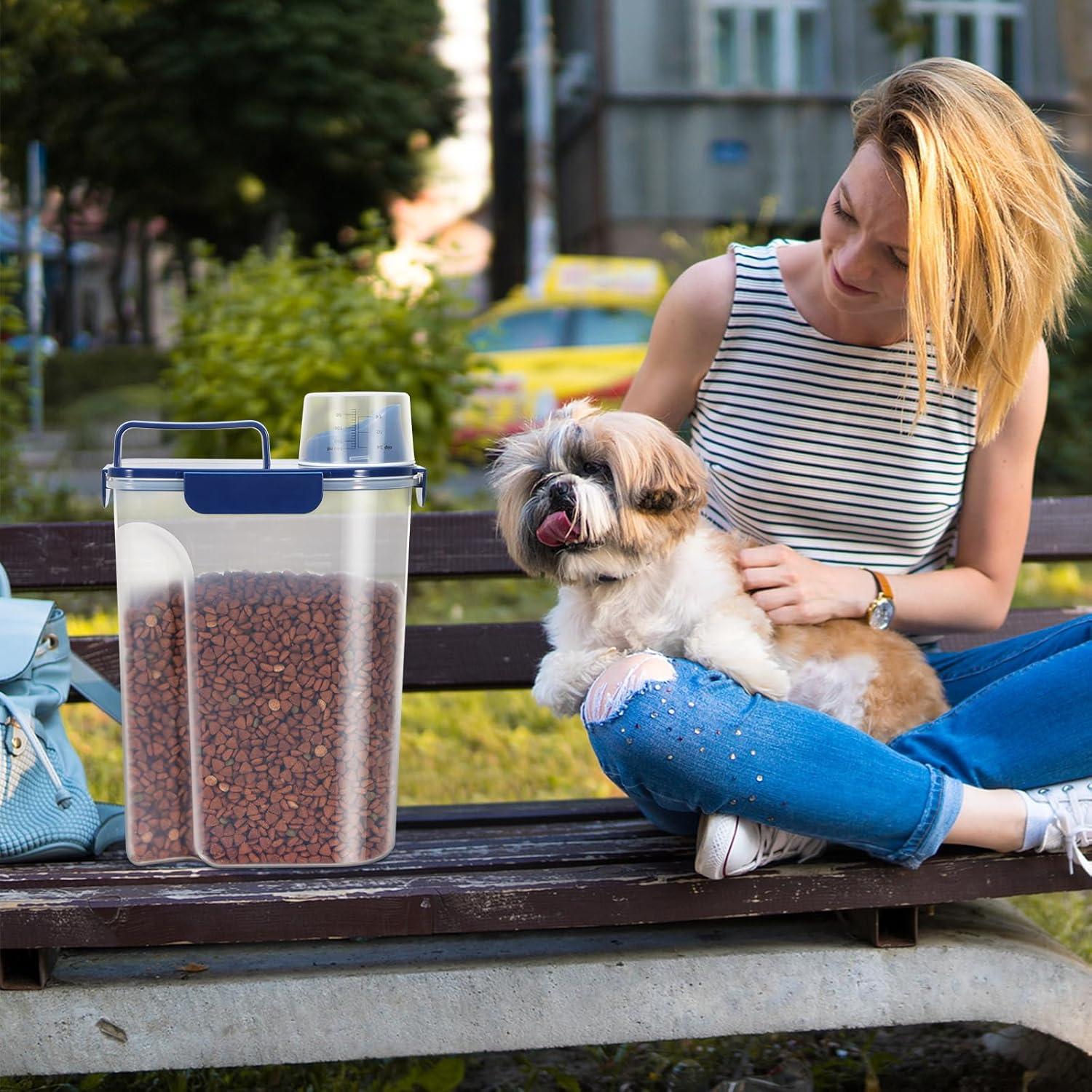 Contenedor Hermético de Comida para Mascotas 5L LEAWALK Azul