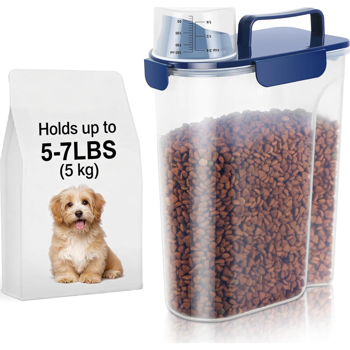 Contenedor Hermético de Comida para Mascotas 5L LEAWALK Azul