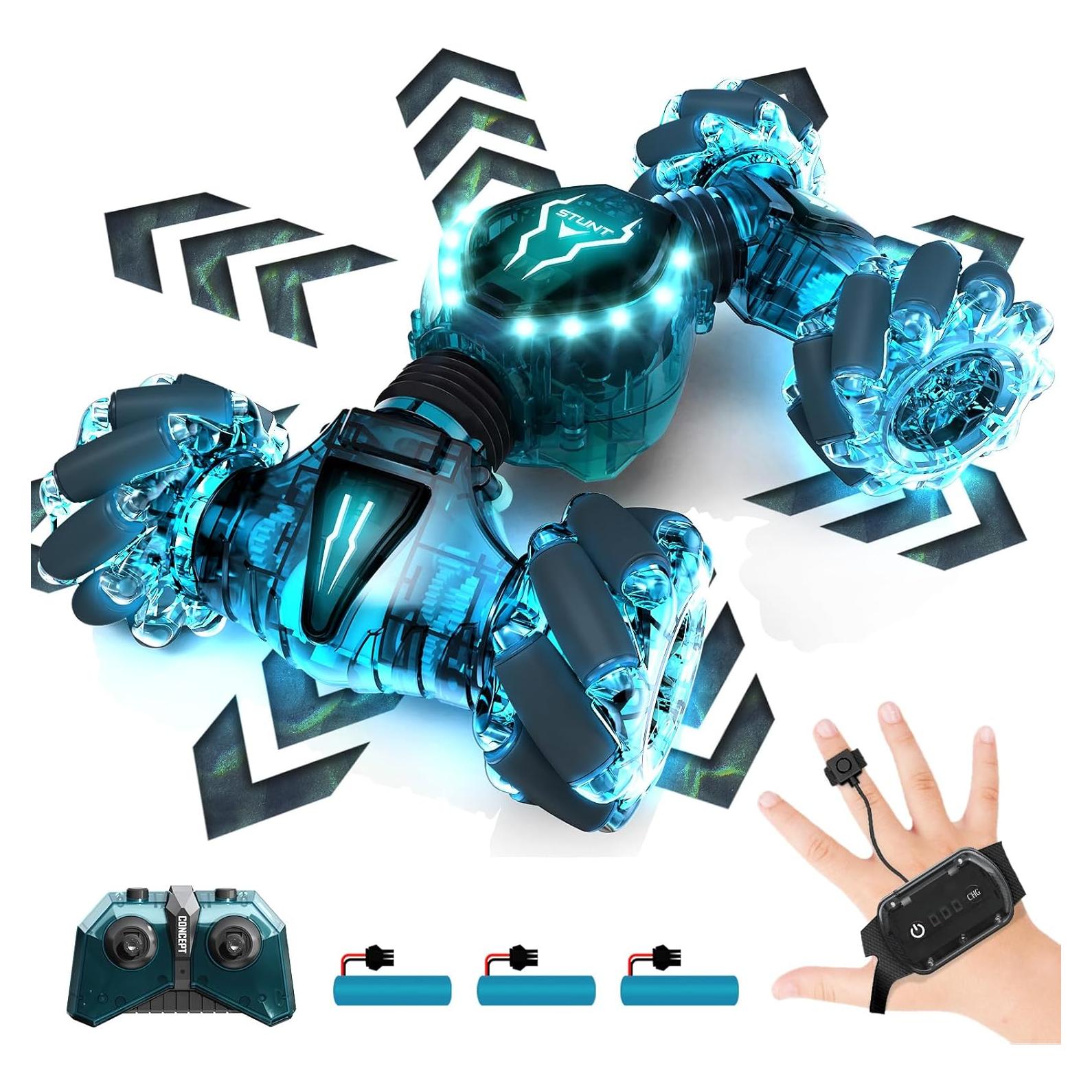 Coche RC Tecnock D8908 Acrobacias 4WD Verde 21x5.8cm