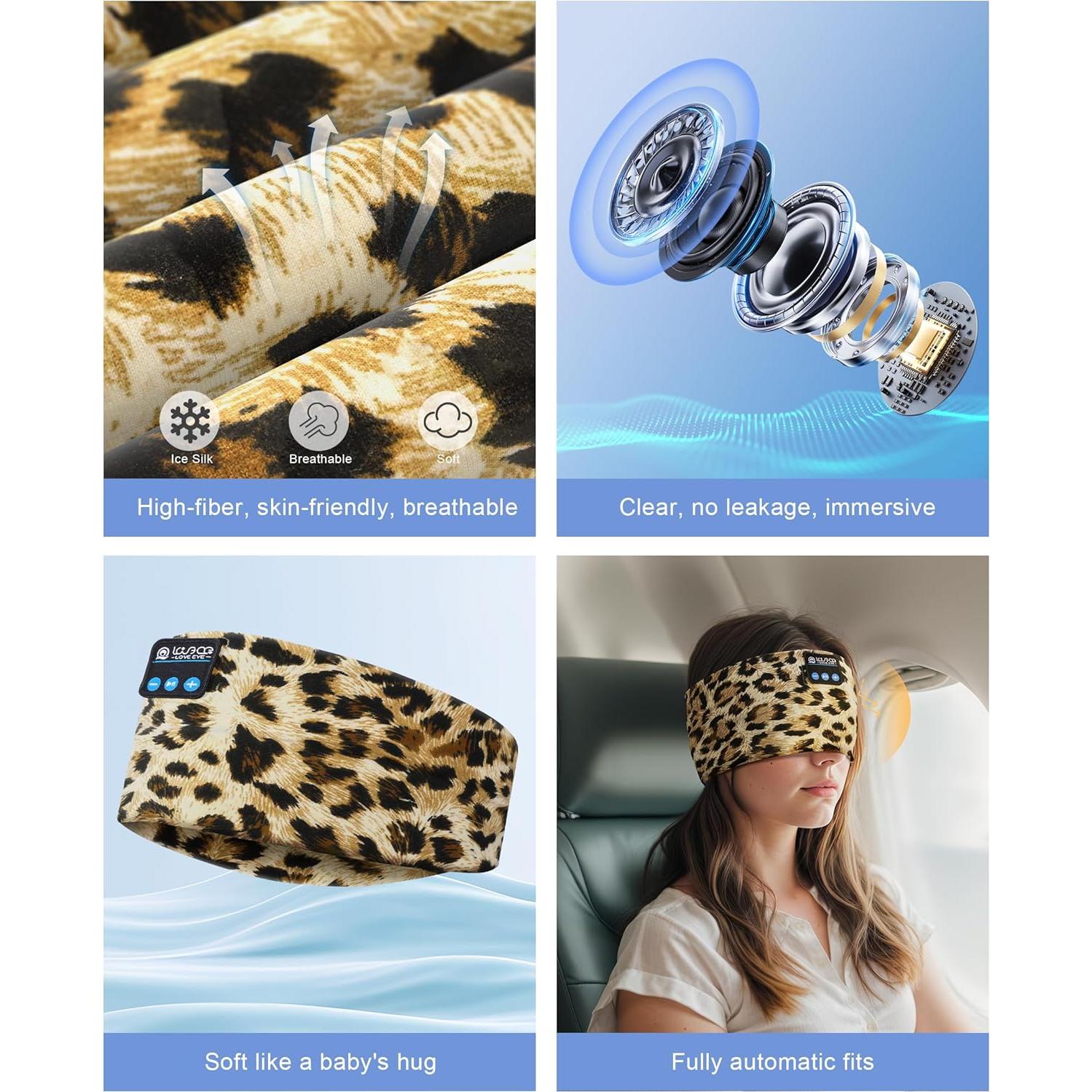 Auriculares Inalámbricos LOVE EYE Cinta Bluetooth 5.4 para Dormir