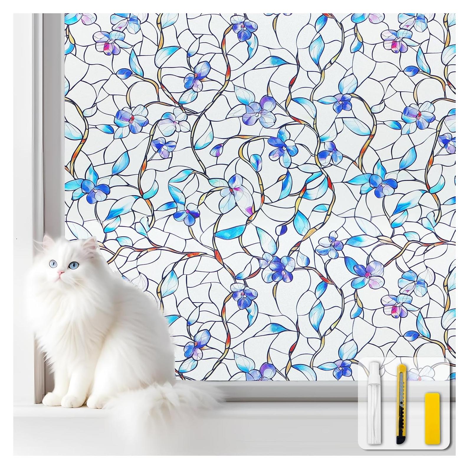 Película de Privacidad Esmerilada Somwise 44.5x199.4 cm Azul