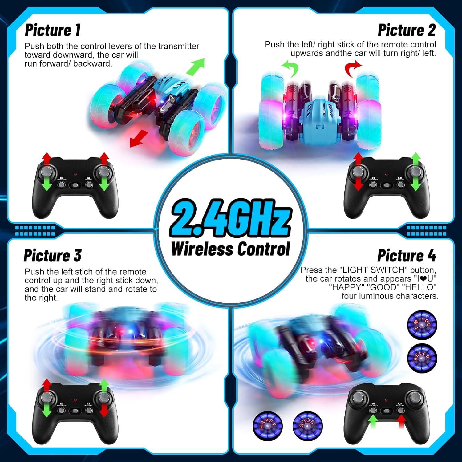 Coche Acrobático RC 28C 4WD Recargable Azul para Niños 3+