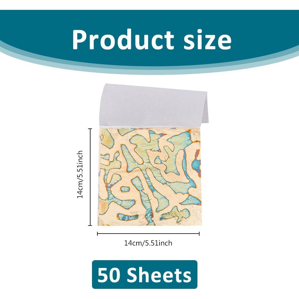 SUPERFINDINGS 50 Hojas de Papel Metálico Colorido 14cm