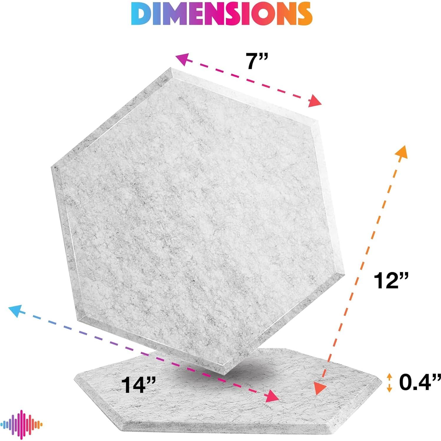 Paneles Acústicos Hexagonales Sonic Acoustics 18 Pzs 35.5x30.5cm