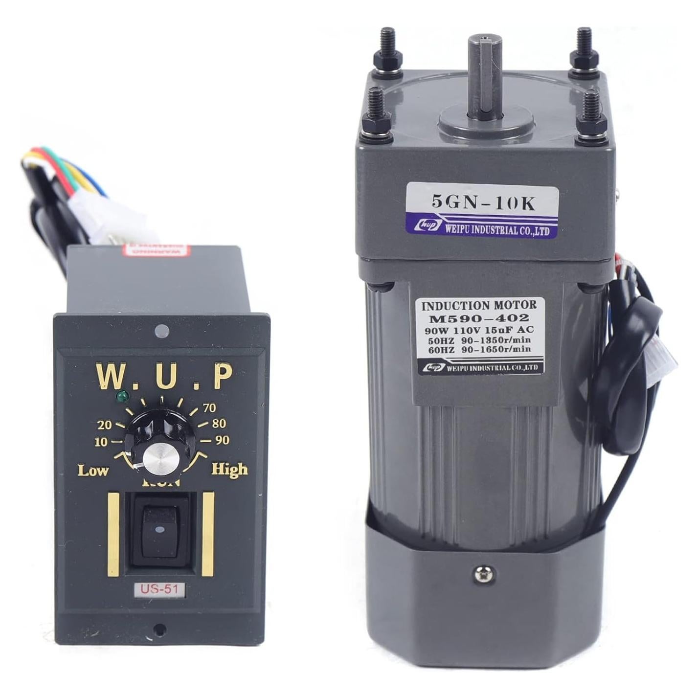 Motor de Engranaje Eléctrico 90W Monofásico 110V 0-135 RPM