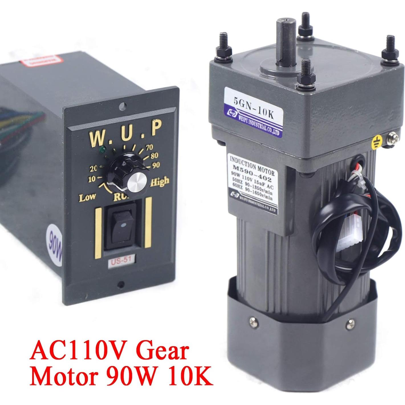 Motor de Engranaje Eléctrico 90W Monofásico 110V 0-135 RPM