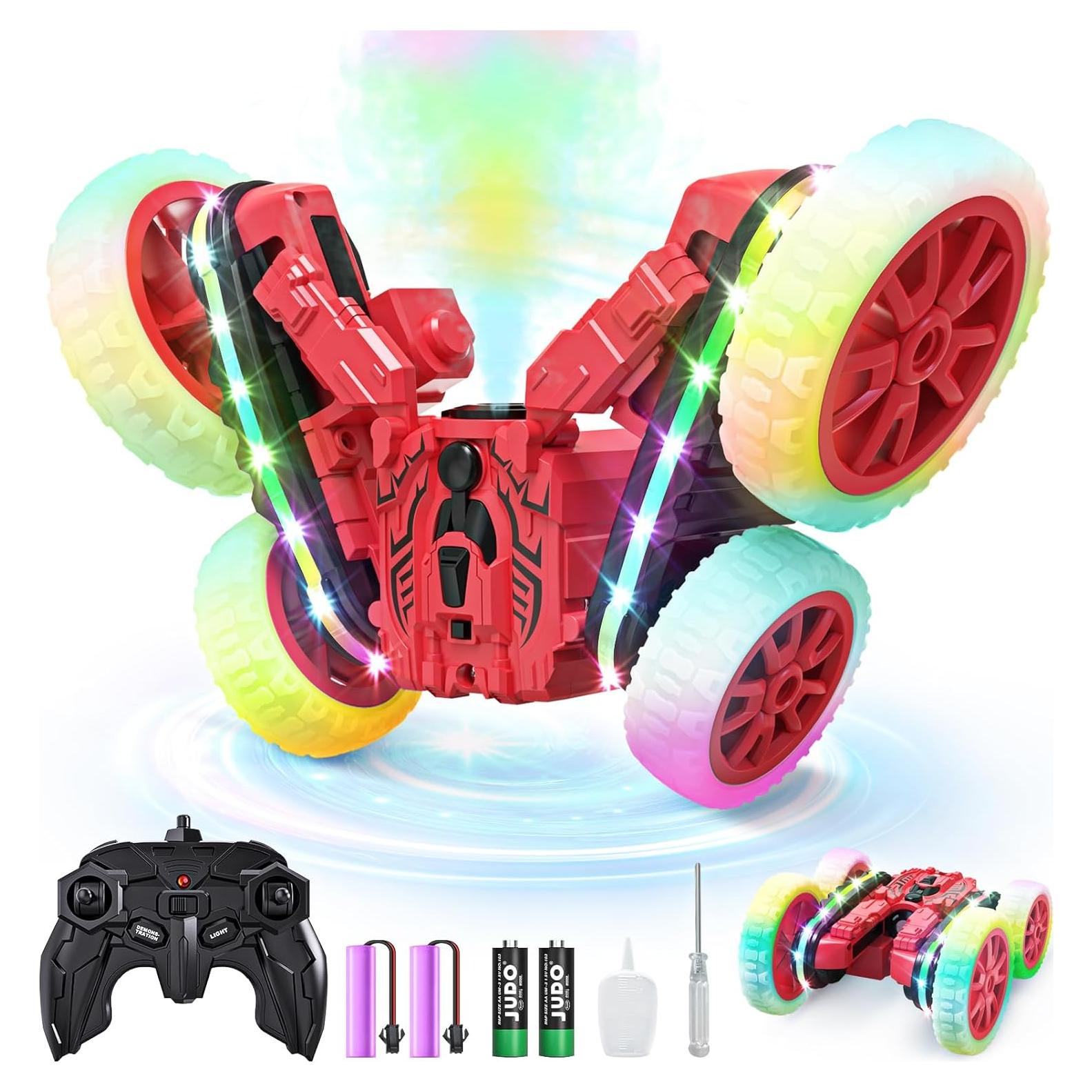Coche RC Acrobático Jimdella 4WD 360° Luz LED Rojo