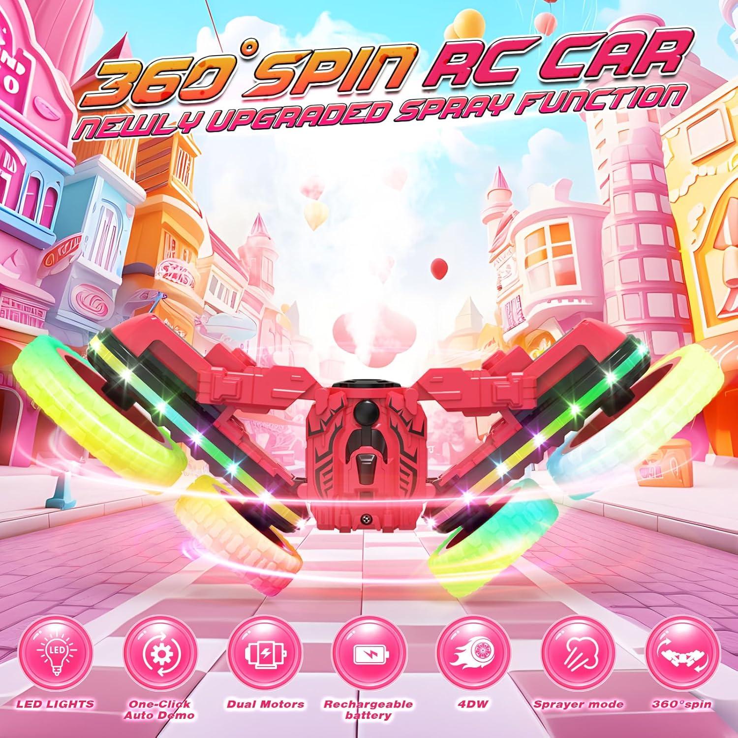 Coche RC Acrobático Jimdella 4WD 360° Luz LED Rojo