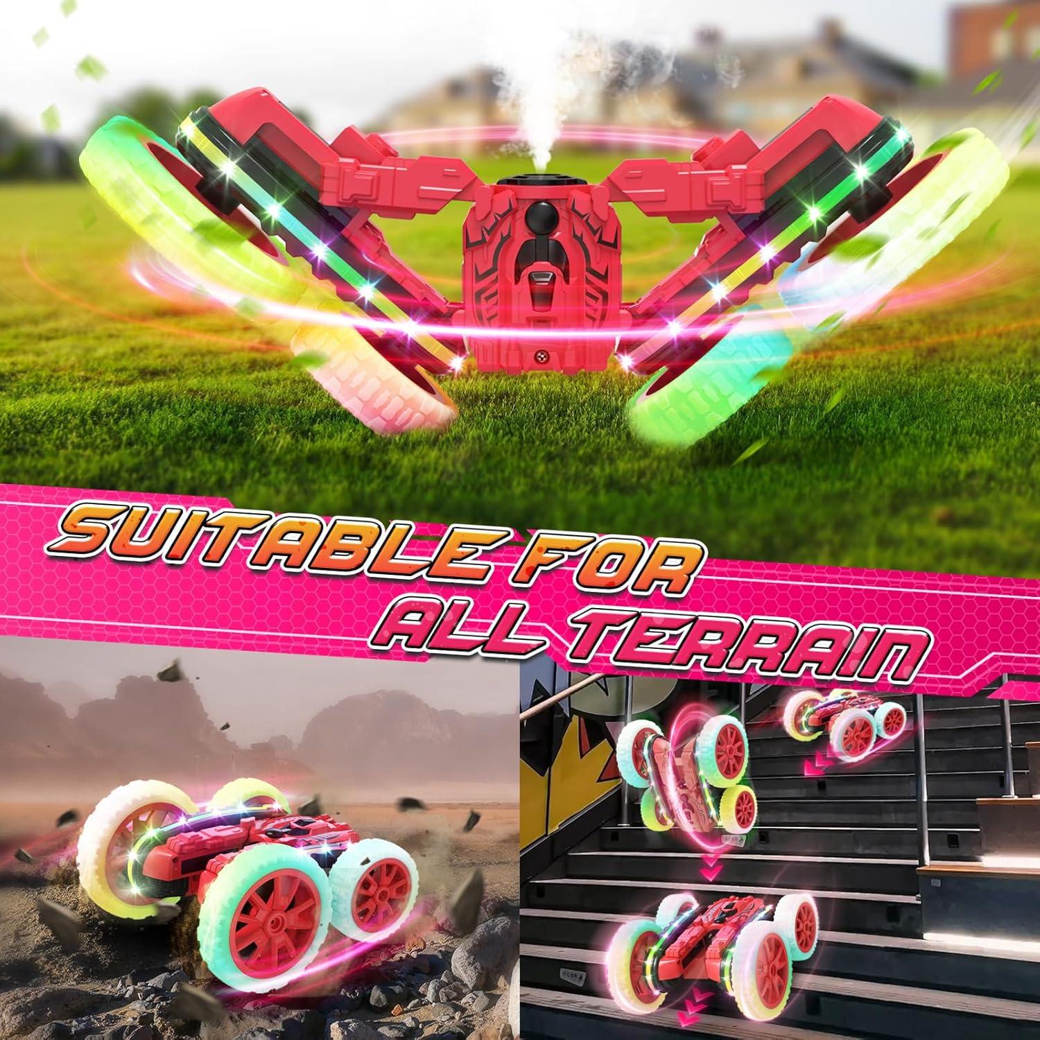 Coche RC Acrobático Jimdella 4WD 360° Luz LED Rojo