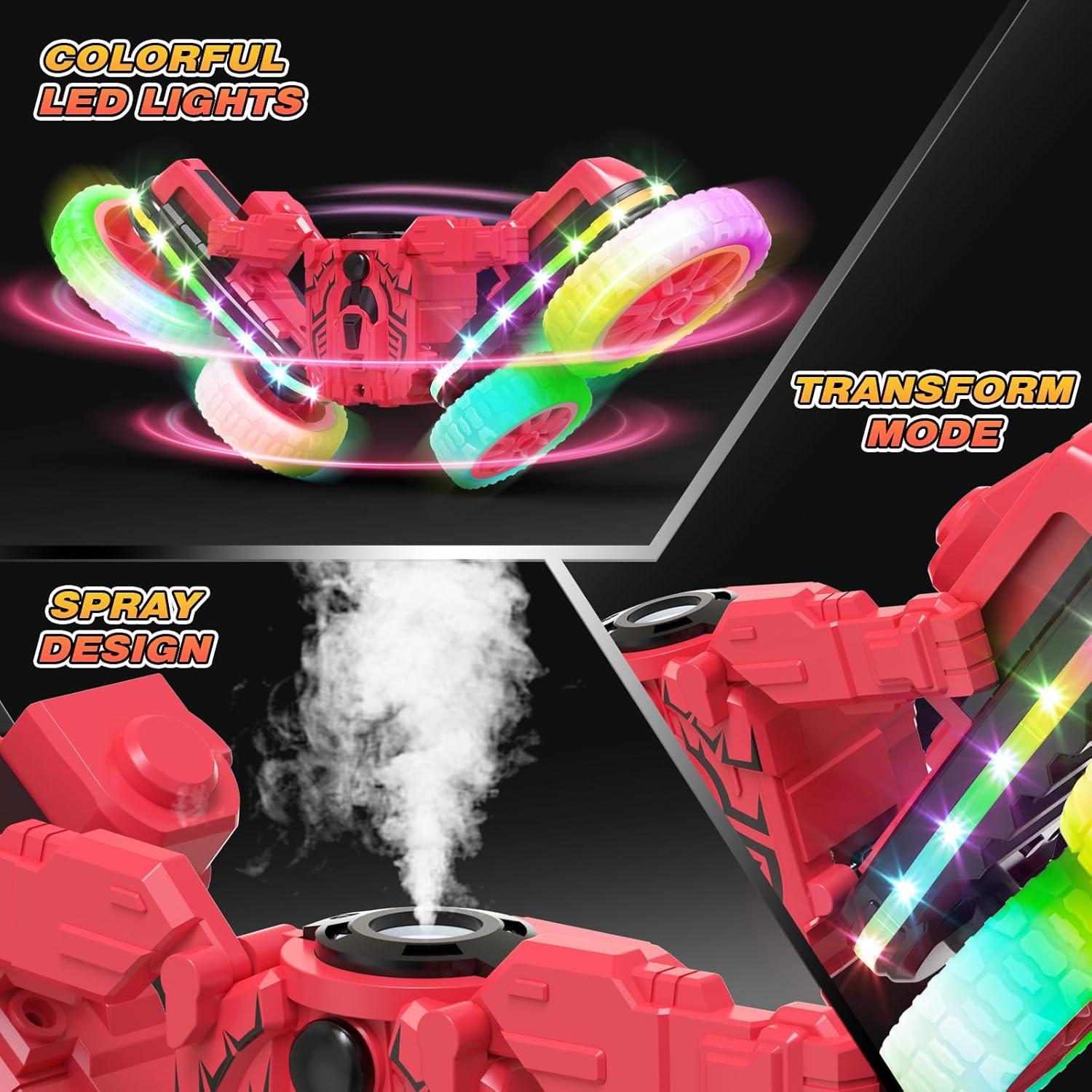 Coche RC Acrobático Jimdella 4WD 360° Luz LED Rojo