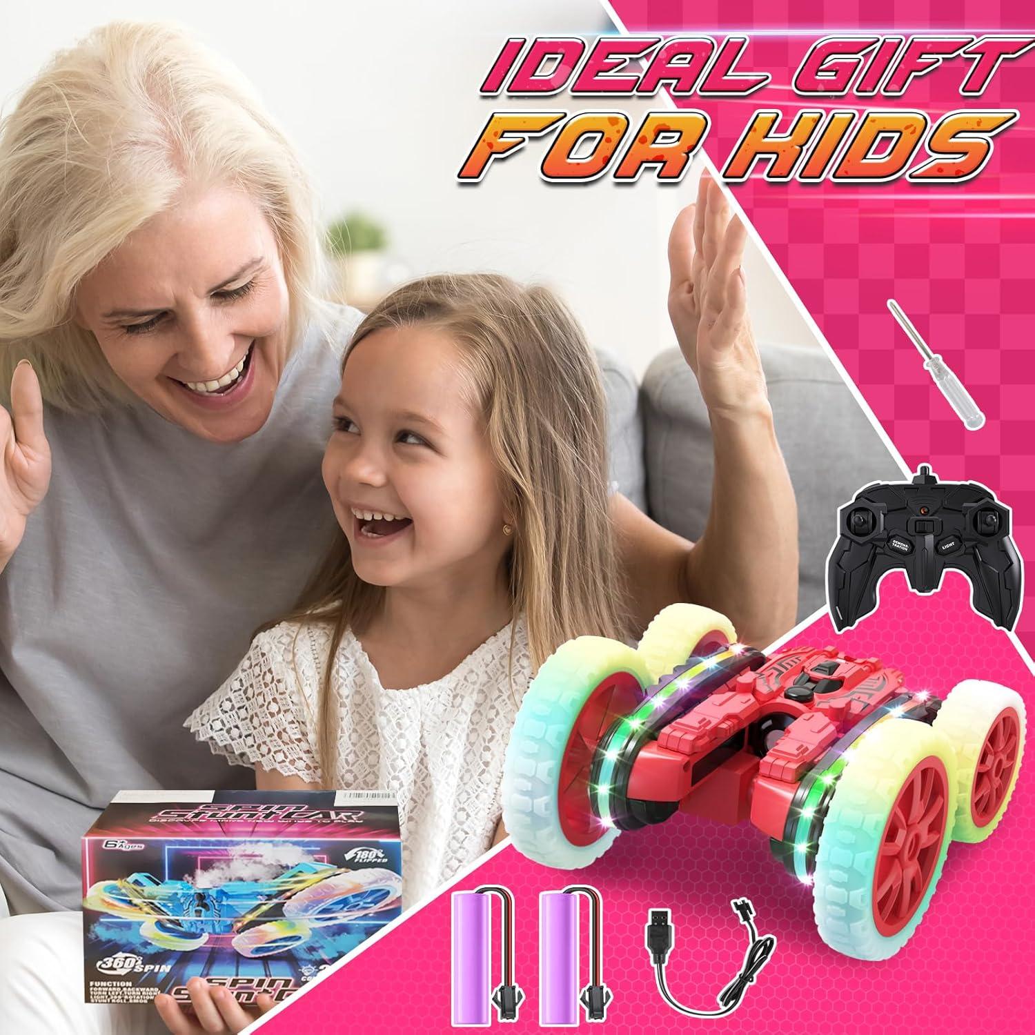 Coche RC Acrobático Jimdella 4WD 360° Luz LED Rojo