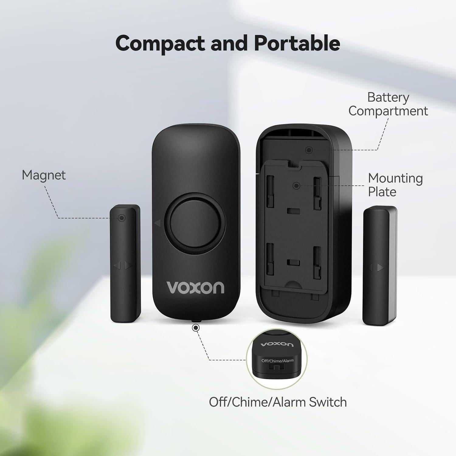 Alarmas de Puerta VOXON 100db para Seguridad Infantil - 6 Piezas