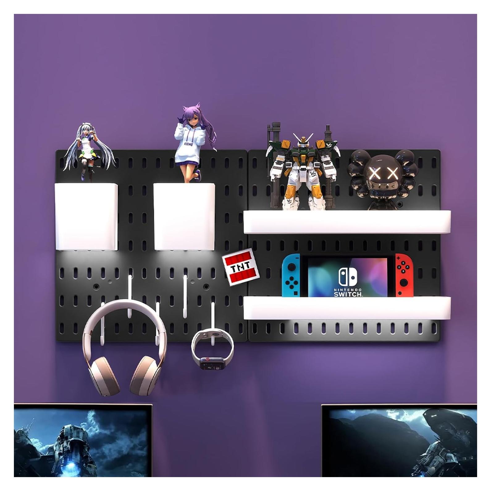 Tablero de Clavos Nafenai 56x28 cm Negro con Accesorios