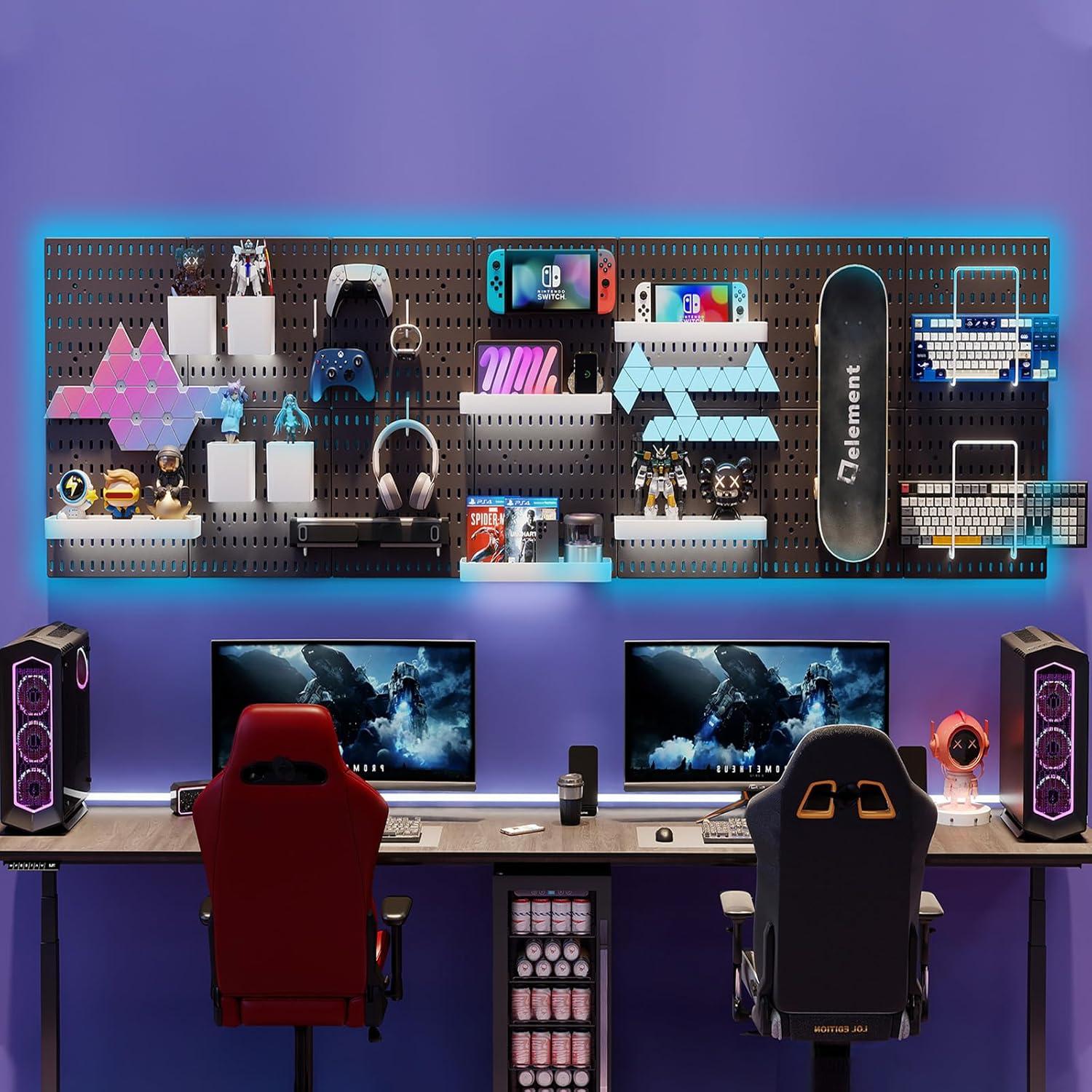 Tablero de Clavos Nafenai 56x28 cm Negro con Accesorios