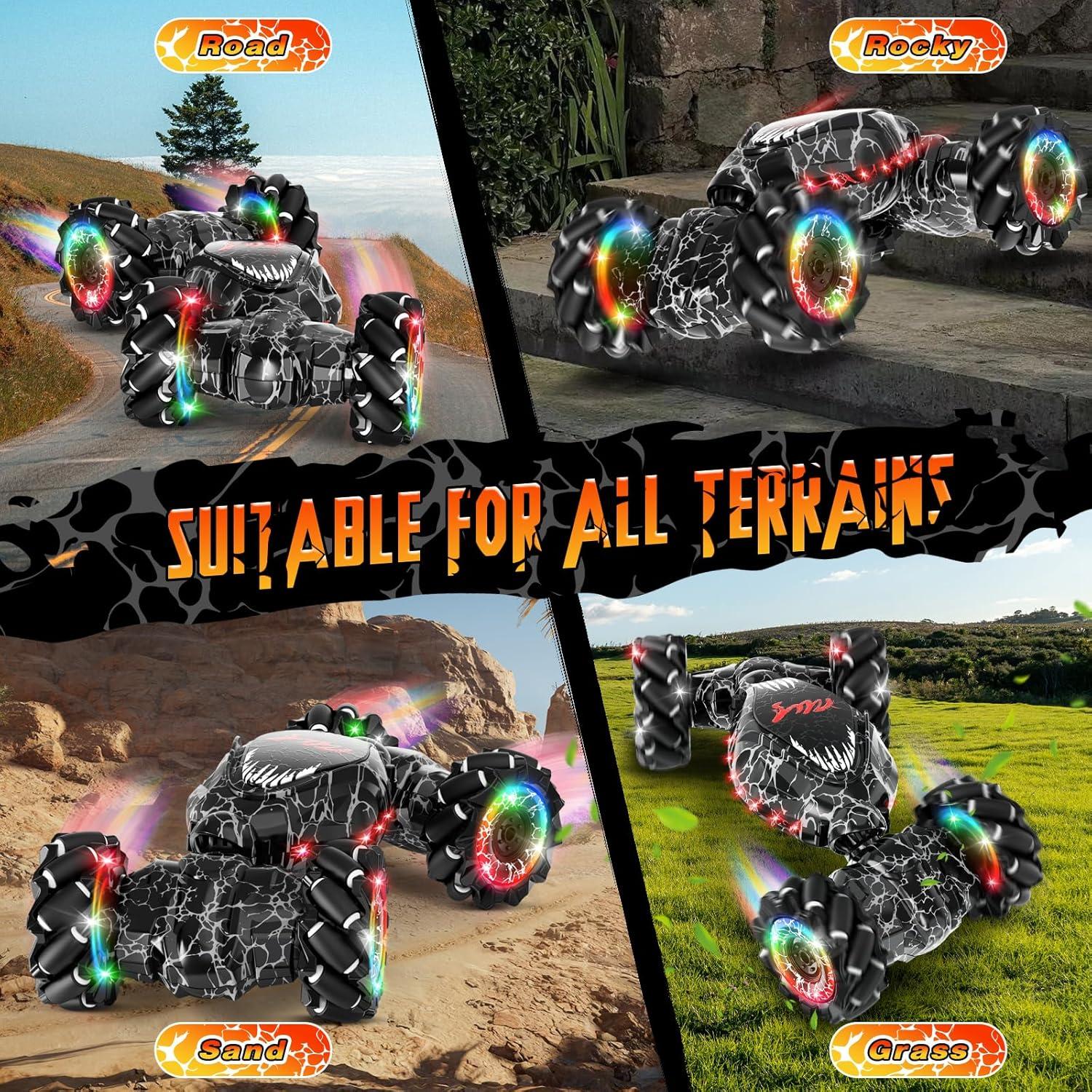 Coche Acrobático RC OSIMILY 4WD LED 25x12.7x22.86cm Negro