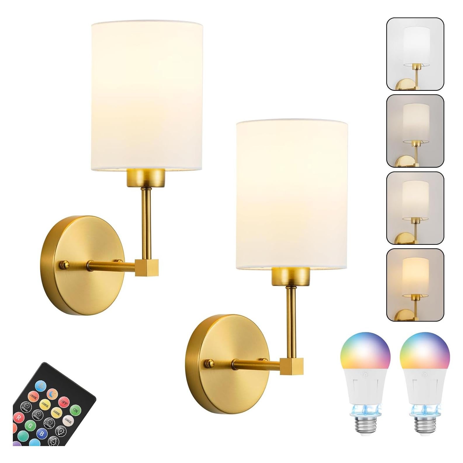 Aplique de Pared Inalámbrico KARTOOSH 34.29 cm Dorado