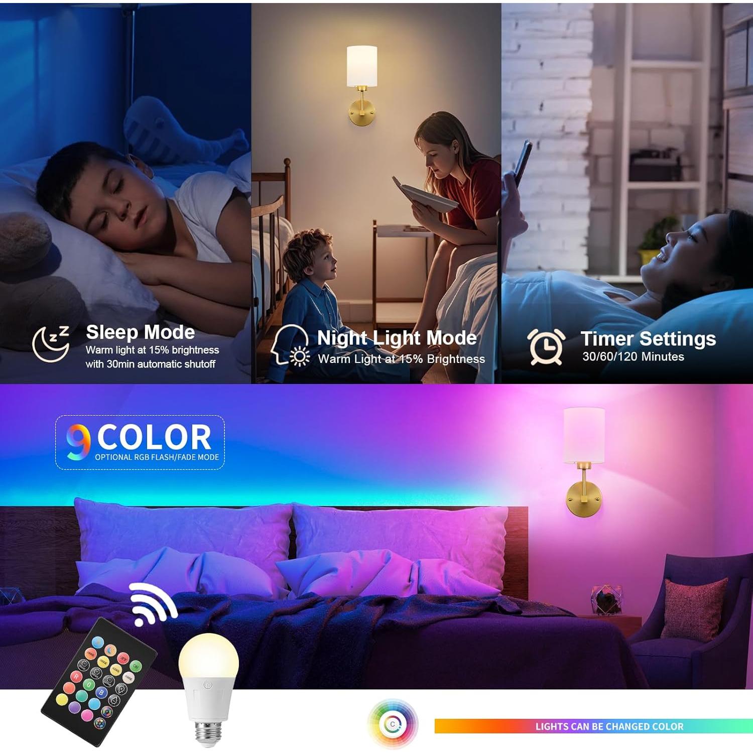 Aplique de Pared Inalámbrico KARTOOSH 34.29 cm Dorado