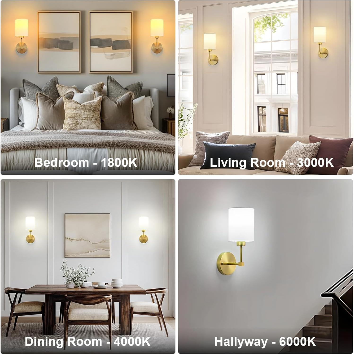 Aplique de Pared Inalámbrico KARTOOSH 34.29 cm Dorado