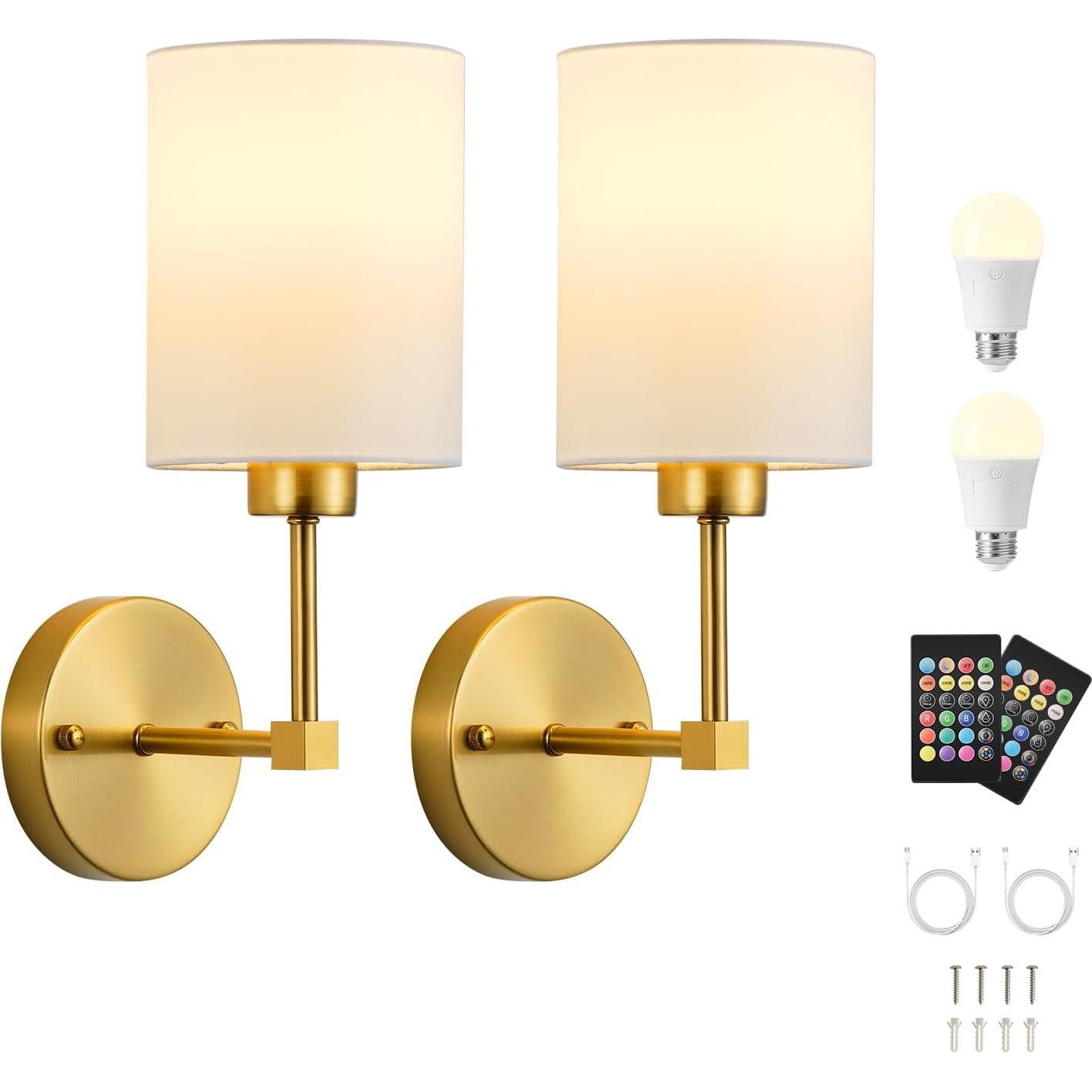 Aplique de Pared Inalámbrico KARTOOSH 34.29 cm Dorado