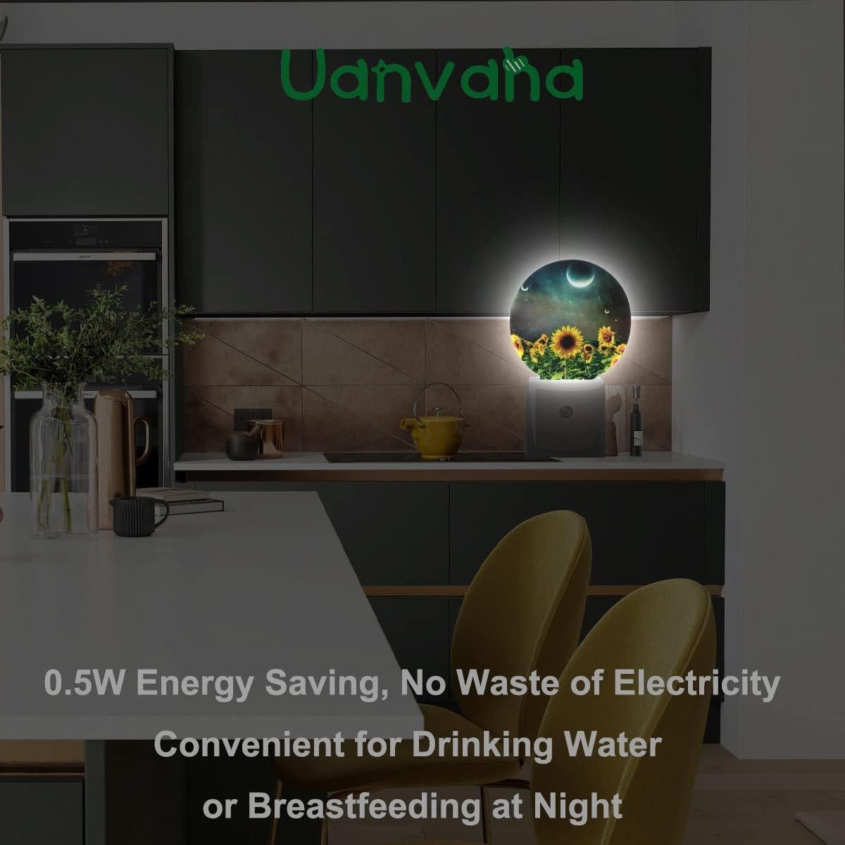 Luz Nocturna LED Uanvaha Girasol 0.5W Sensor Automático