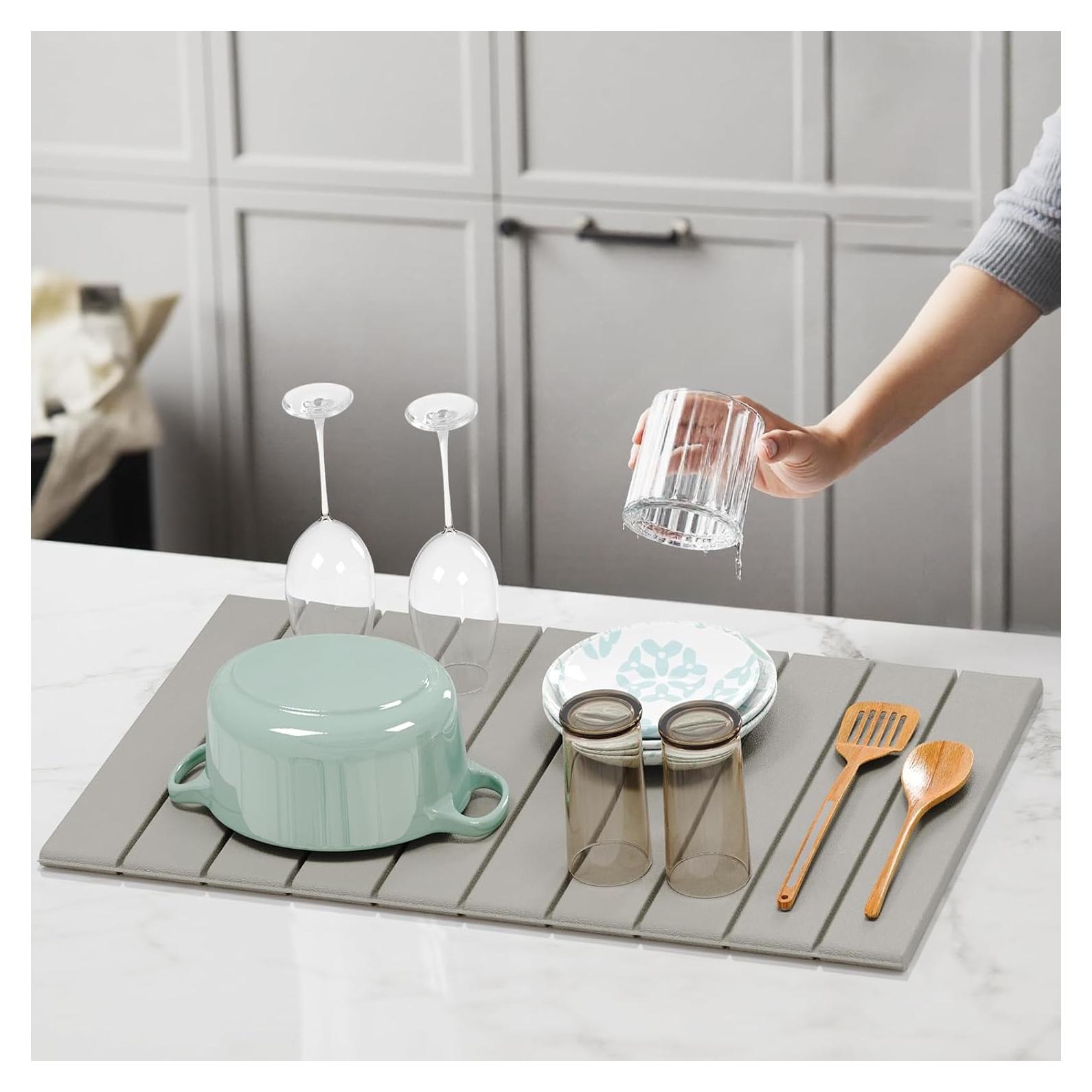 Alfombrilla de Secado de Platos SHANSHUI 64x45 cm Gris Ecológica