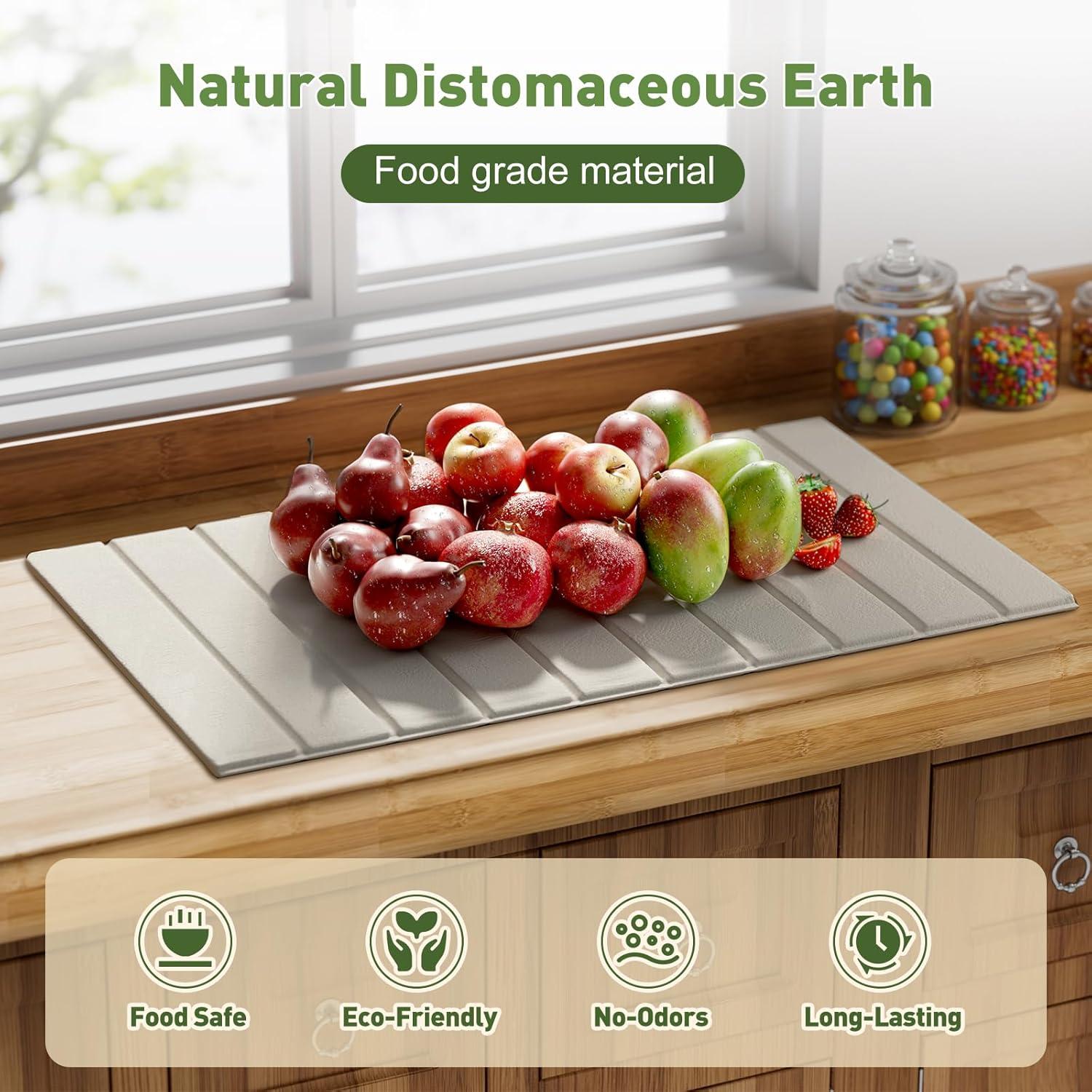 Alfombrilla de Secado de Platos SHANSHUI 64x45 cm Gris Ecológica