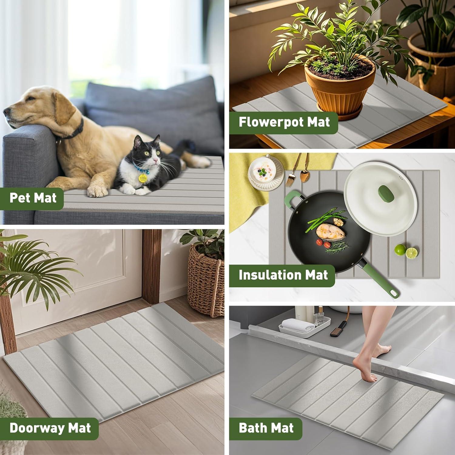 Alfombrilla de Secado de Platos SHANSHUI 64x45 cm Gris Ecológica