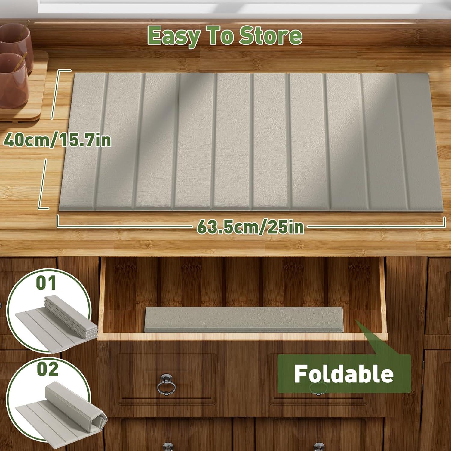 Alfombrilla de Secado de Platos SHANSHUI 64x45 cm Gris Ecológica