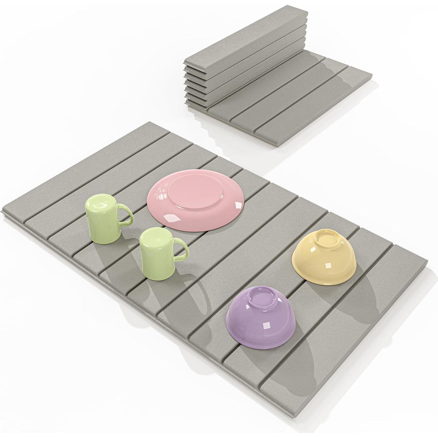 Alfombrilla de Secado de Platos SHANSHUI 64x45 cm Gris Ecológica