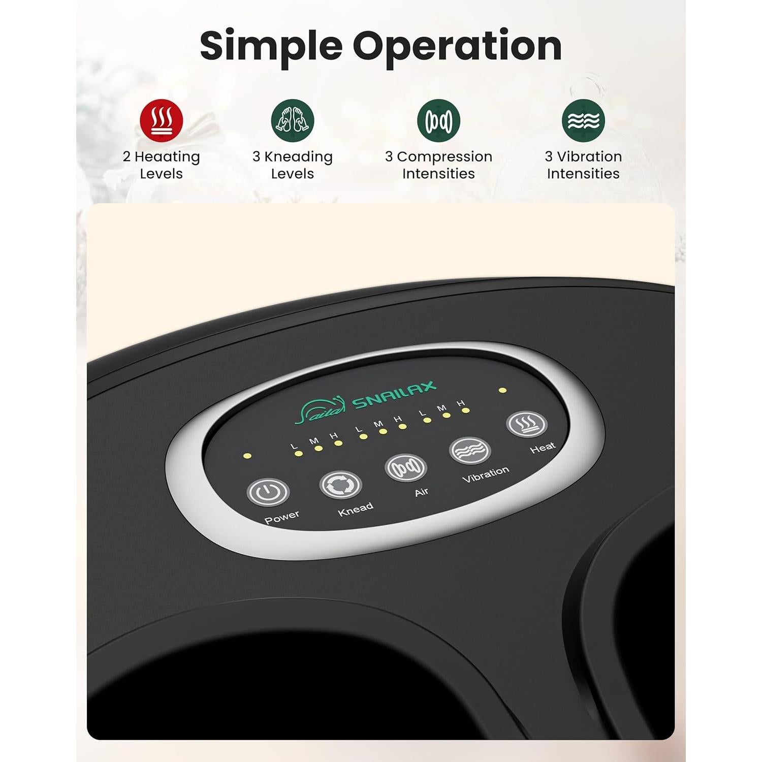 Masajeador de Pies Snailax Shiatsu con Calor y Compresión