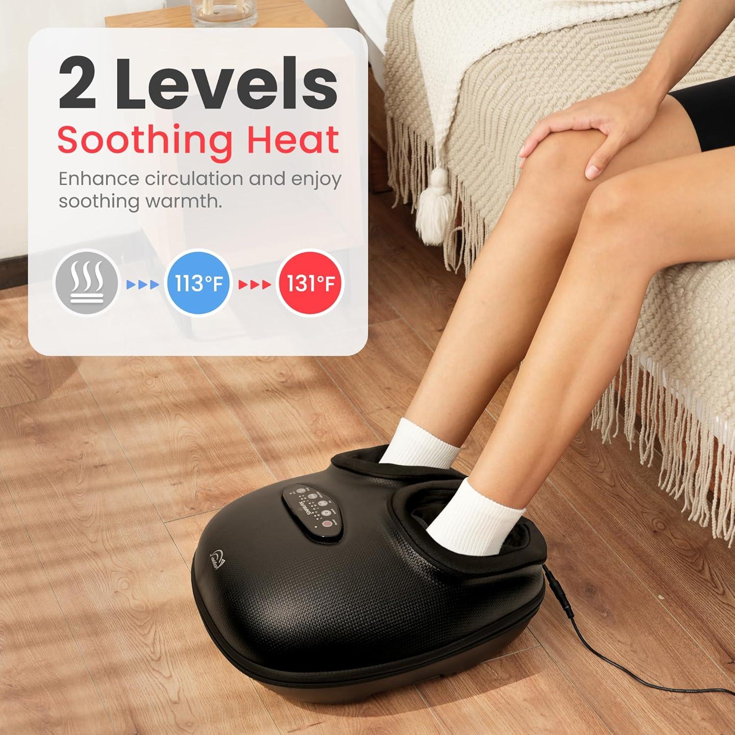 Masajeador de pies Shiatsu Snailax con calor y control remoto
