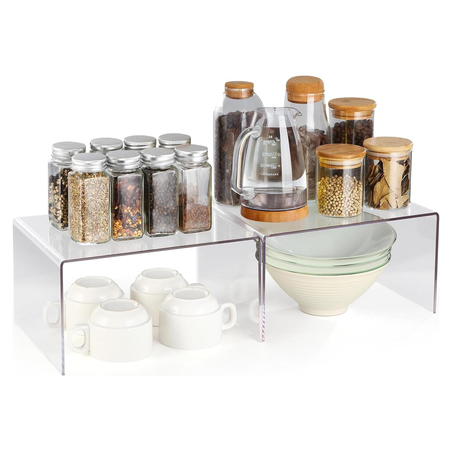 Organizador de Gabinete Acrílico Hampsele - Juego de 2 Estantes 30x20x16cm