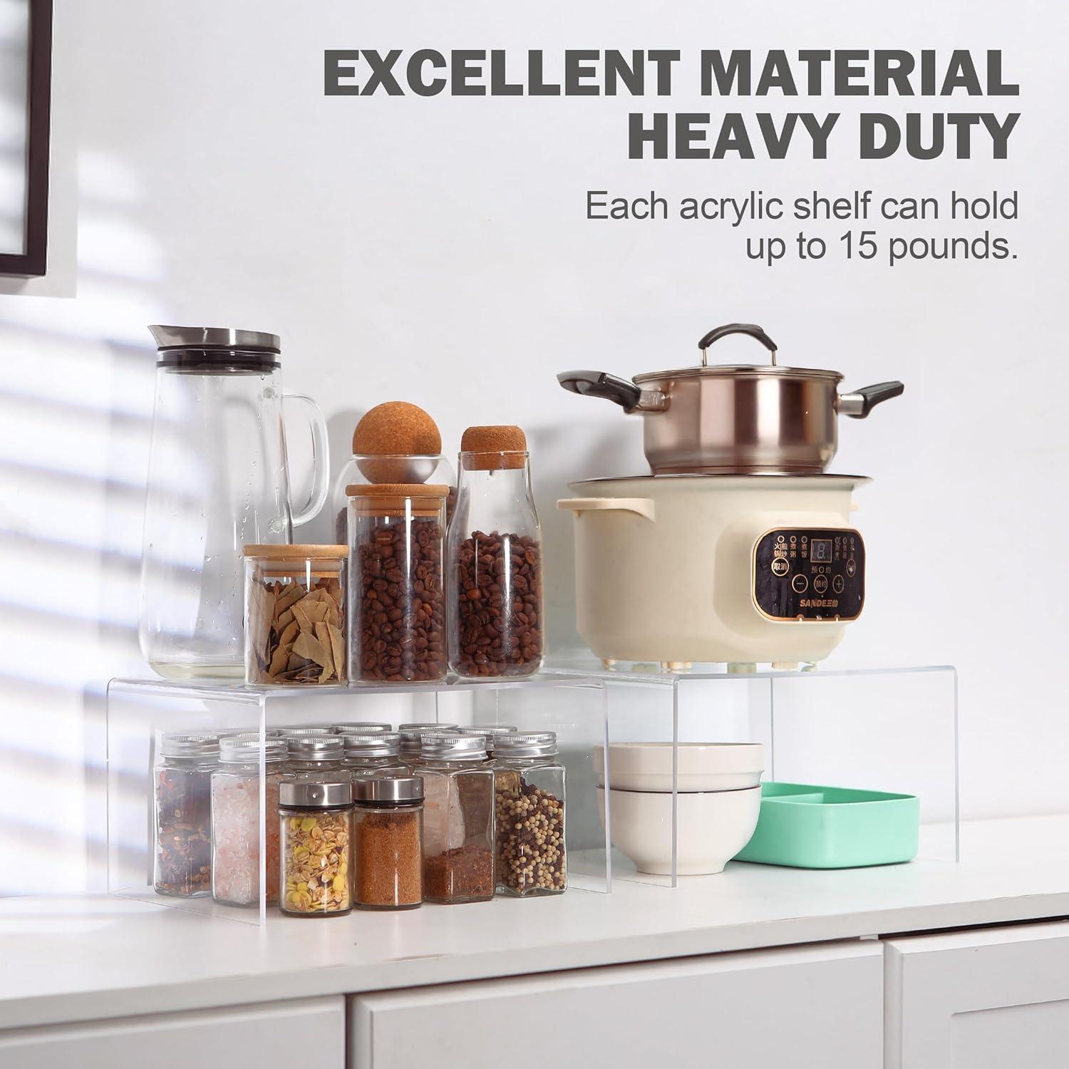 Organizador de Gabinete Acrílico Hampsele - Juego de 2 Estantes 30x20x16cm