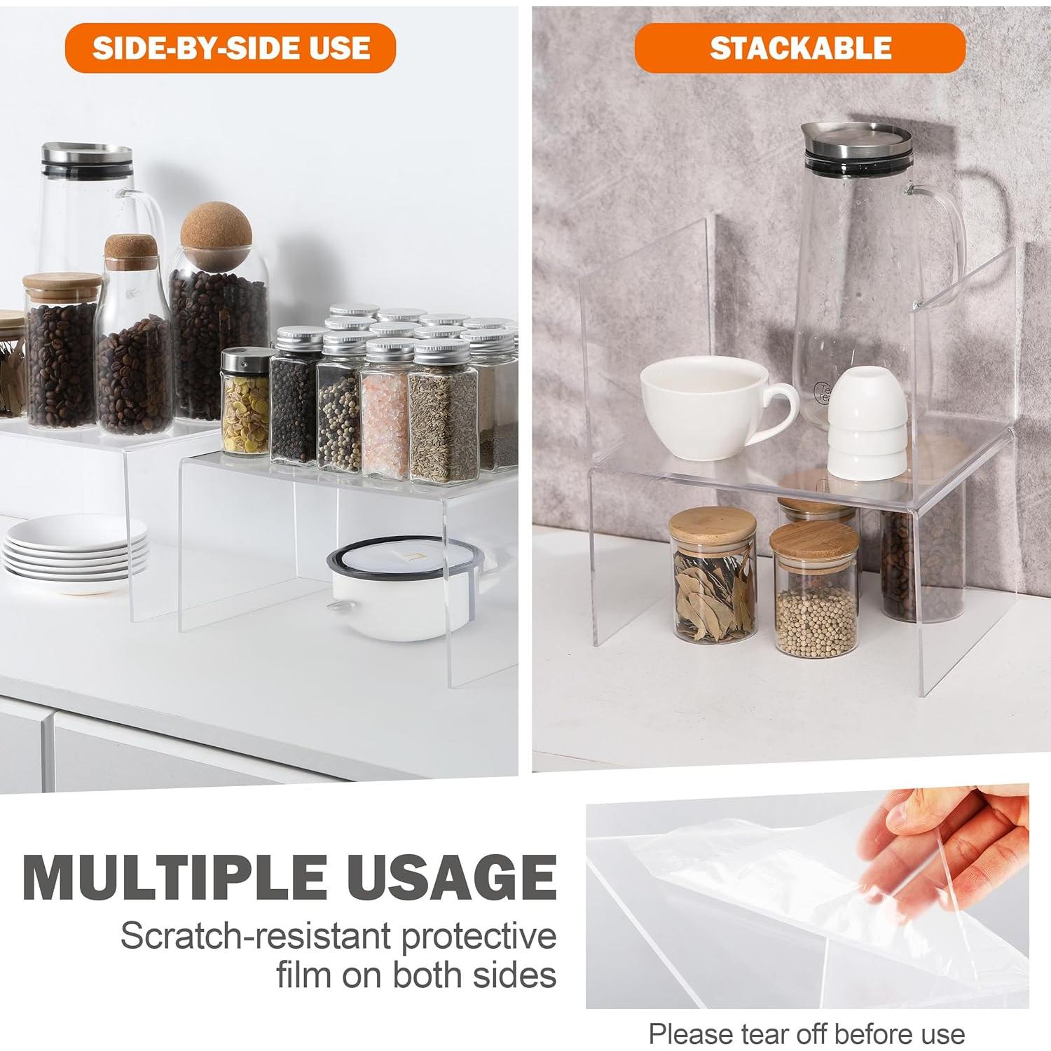 Organizador de Gabinete Acrílico Hampsele - Juego de 2 Estantes 30x20x16cm