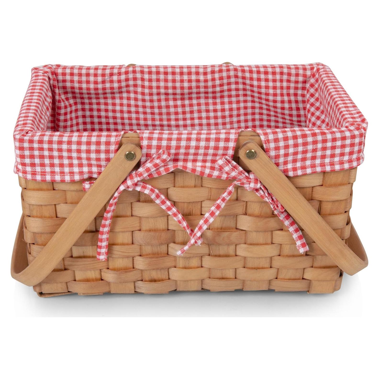 Cesta de Picnic Pequeña PICNIC TIME Granja Cuadrícula Roja