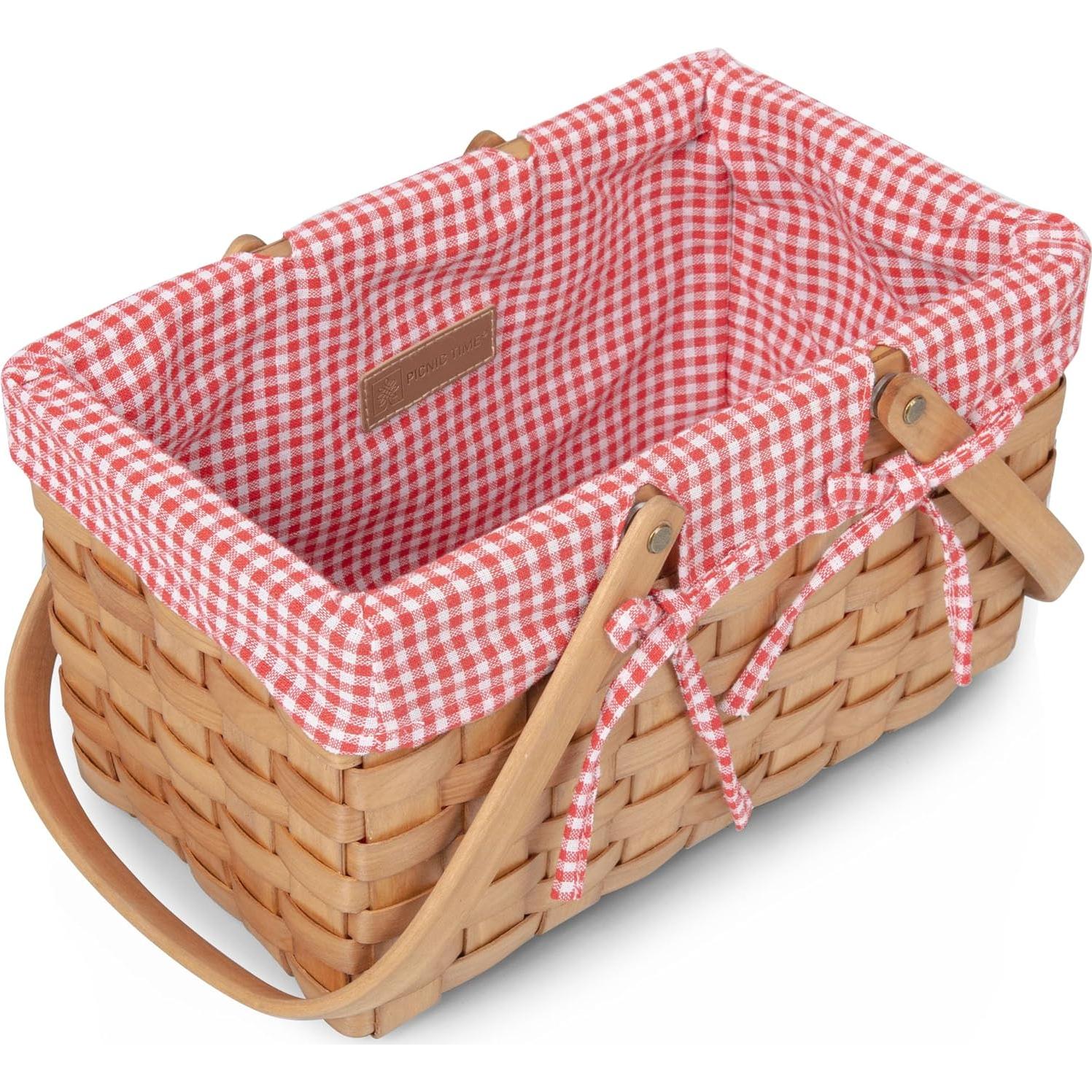 Cesta de Picnic Pequeña PICNIC TIME Granja Cuadrícula Roja