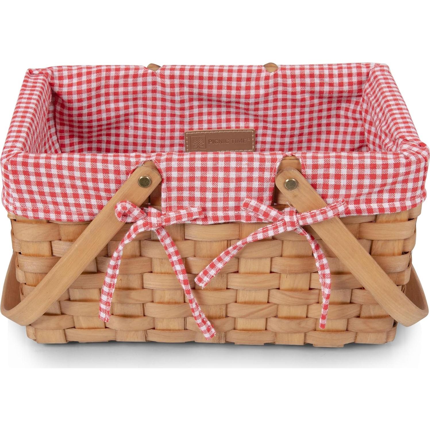 Cesta de Picnic Pequeña PICNIC TIME Granja Cuadrícula Roja