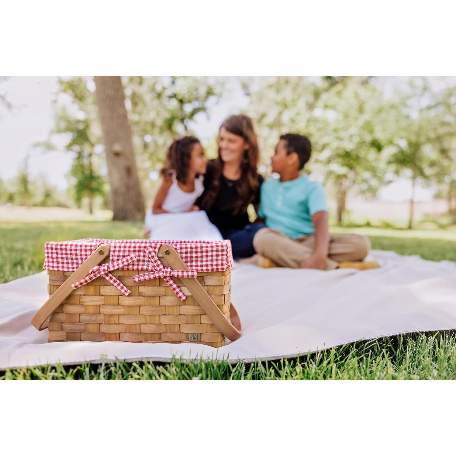 Cesta de Picnic Pequeña PICNIC TIME Granja Cuadrícula Roja