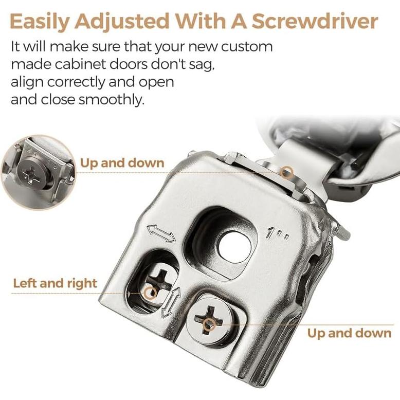 Bisagras de Gabinete de Cocina Ravinte 2 Pack 1" Cierre Suave