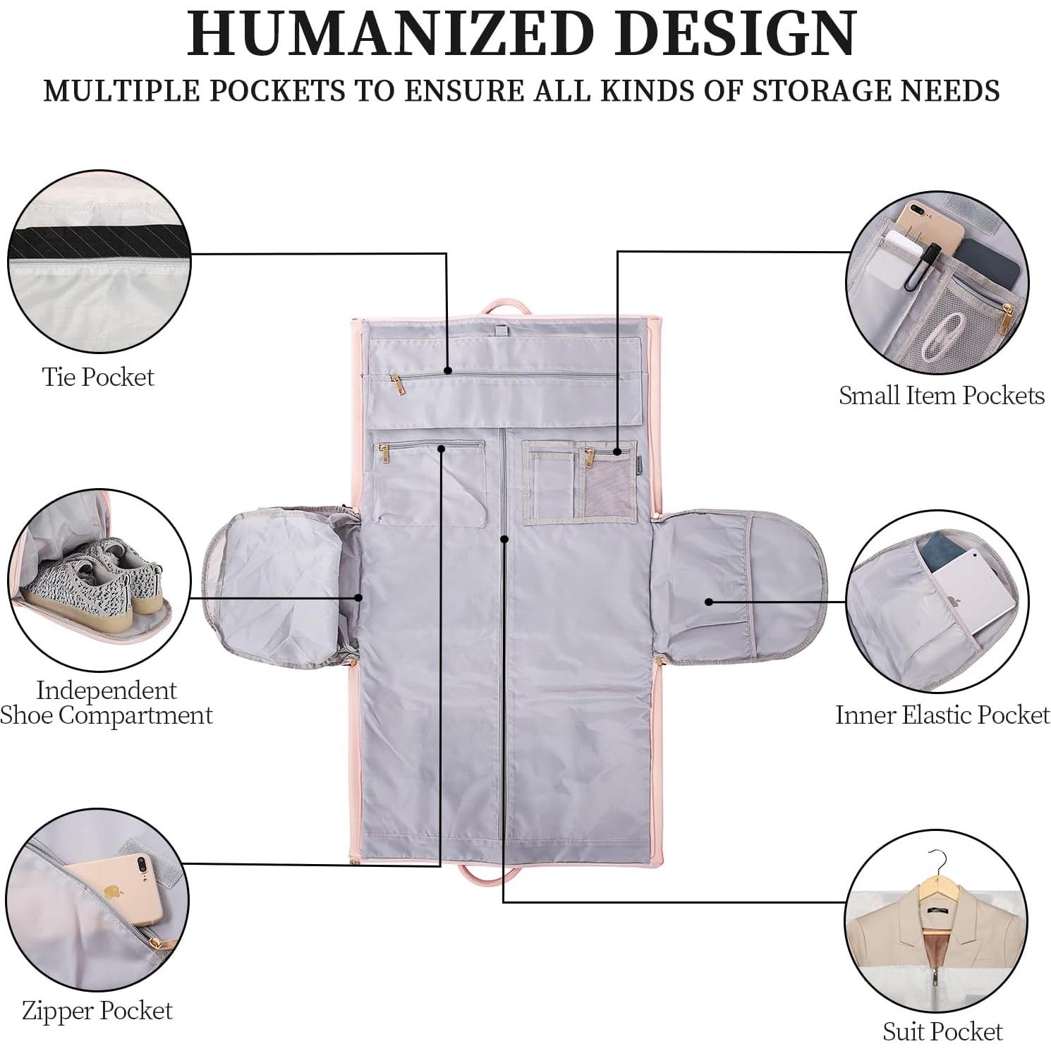 Bolsa de Viaje Convertible Seyfocnia 3 en 1 para Ropa Rosa