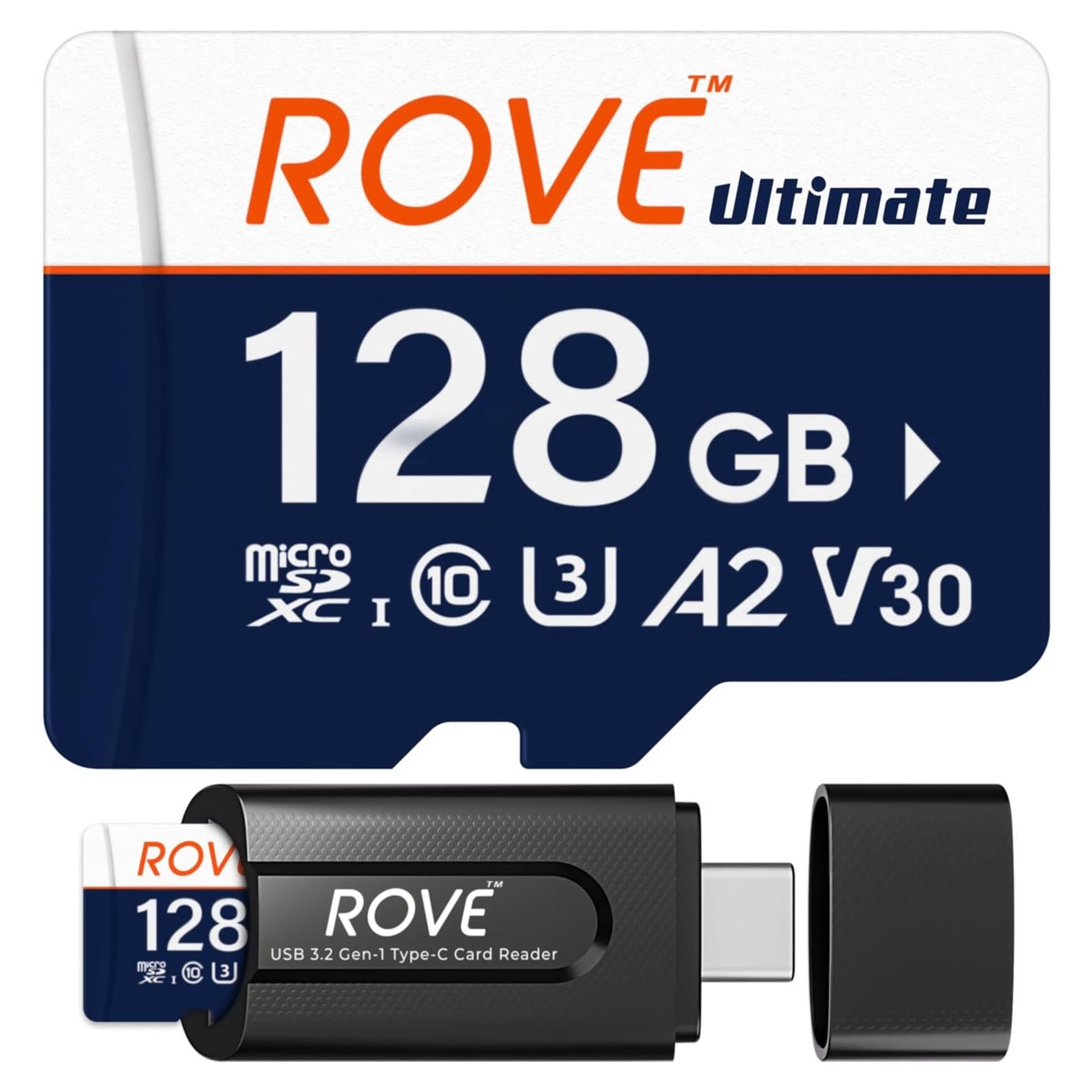 Tarjeta Micro SD ROVE Ultimate 128GB con Lector USB 3.2
